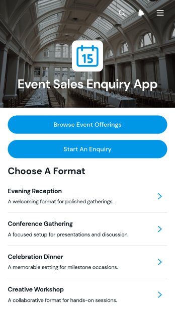 Event Sales Enquiry App Template
