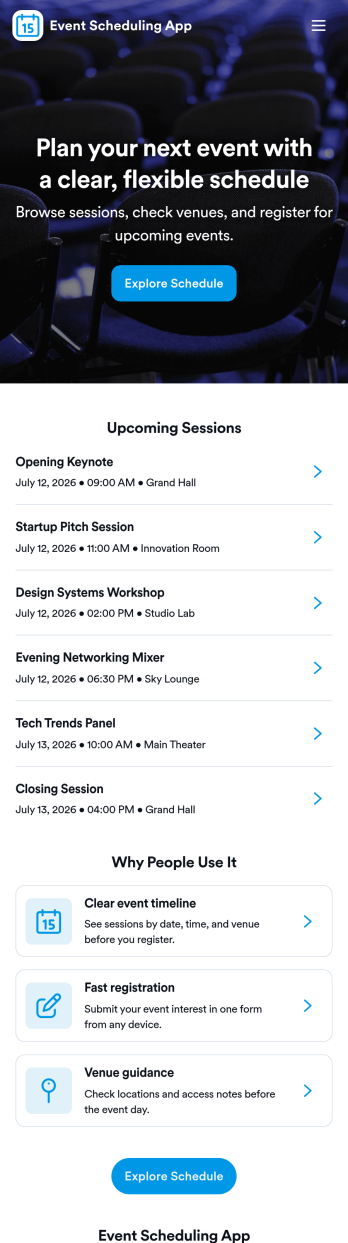 Event Scheduling App Template