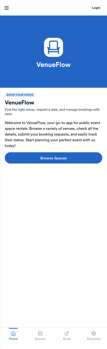 Event Space Rental App Template