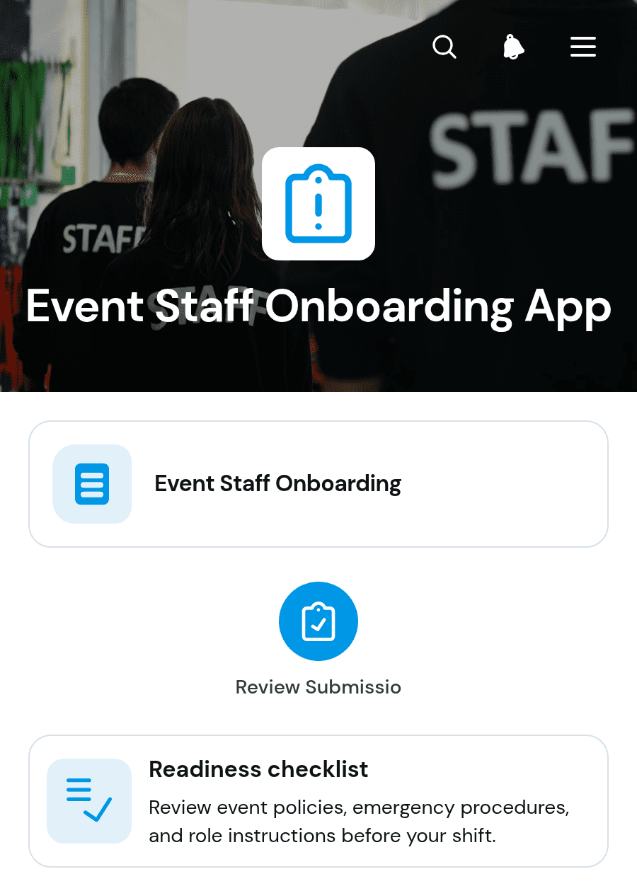 Event Staff Onboarding App Template | Jotform