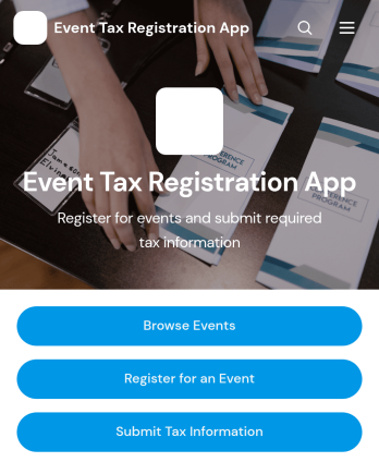 Event Tax Registration App Template