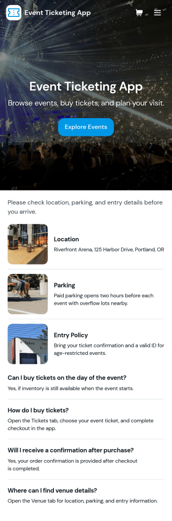 Event Ticketing App Template