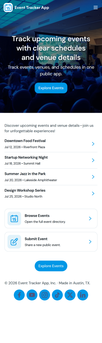 Event Tracker App Template