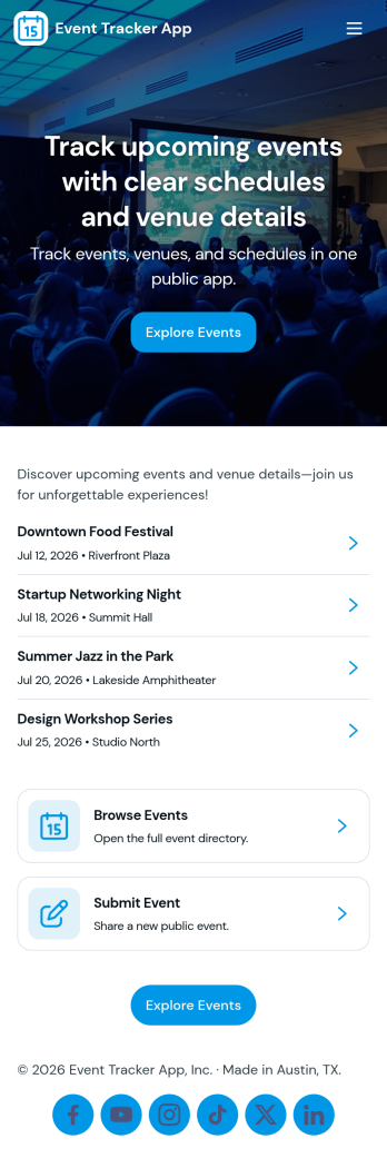 Event Tracker App Template