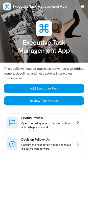 Executive Task Management App Template
