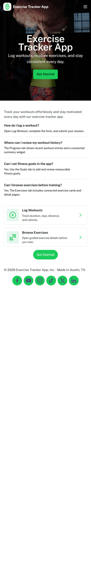 Exercise Tracker App Template