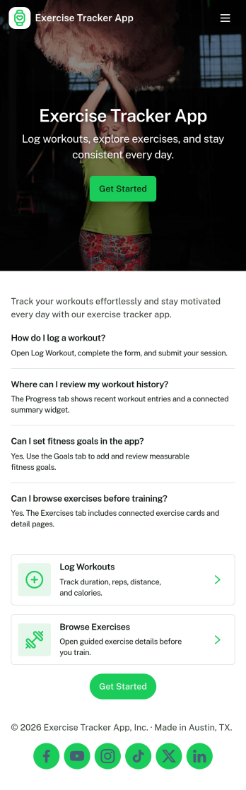 Exercise Tracker App Template