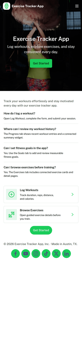 Exercise Tracker App Template