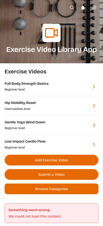 Exercise Video Library App Template