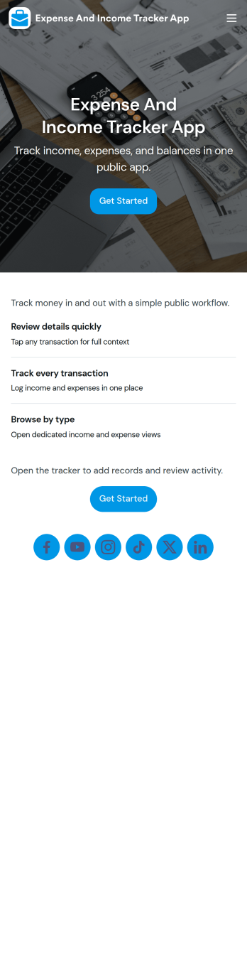 Expense and Income Tracker App Template