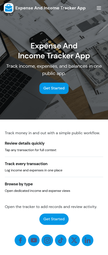 Expense and Income Tracker App Template