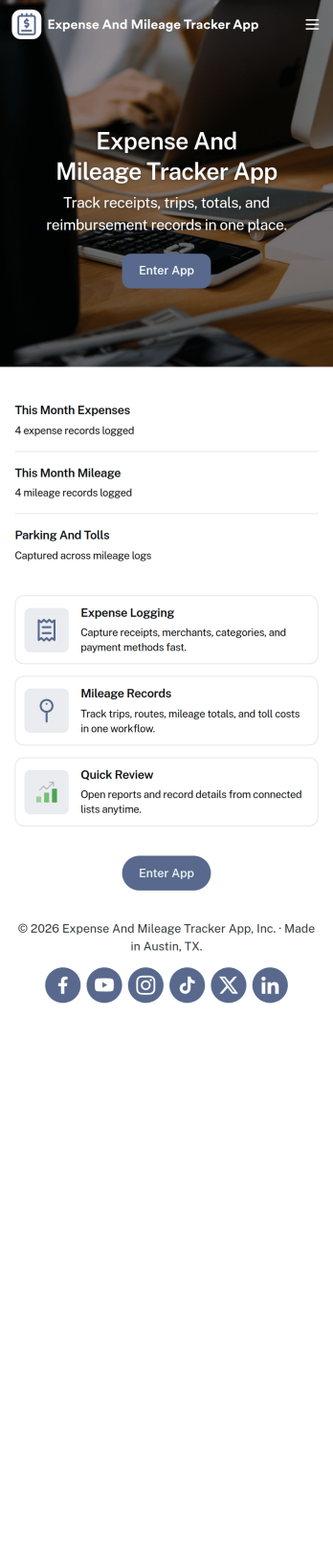 Expense and Mileage Tracker App Template