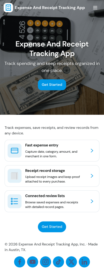 Expense and Receipt Tracking App Template