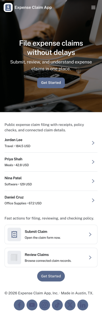 Expense Claim App Template