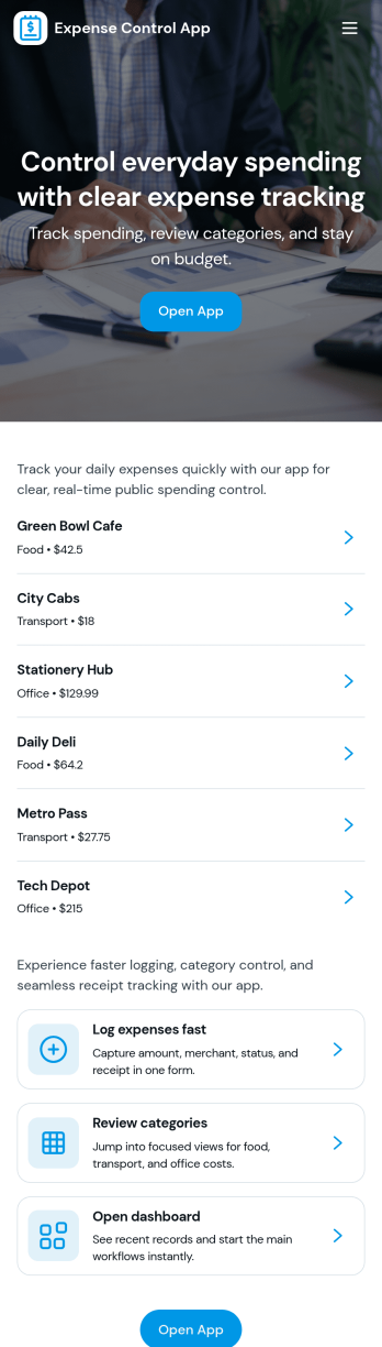 Expense Control App Template