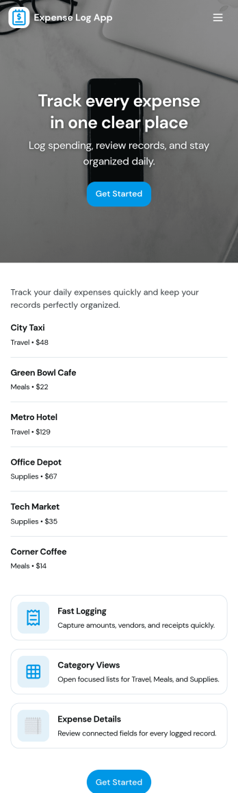 Expense Log App Template