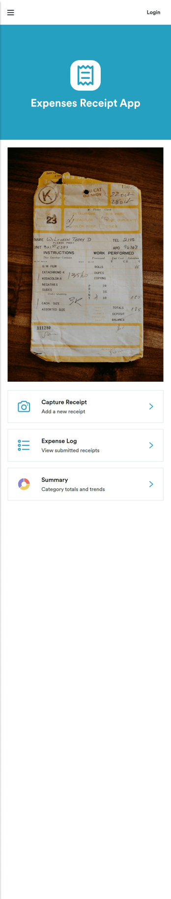 Expenses Receipt App Template