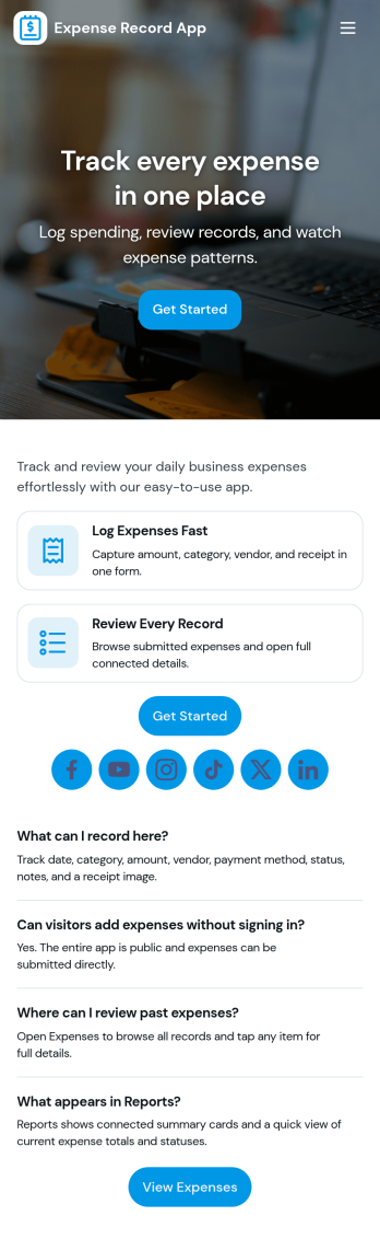 Expenses Record App Template