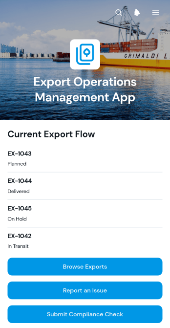 Export Operations Management App Template