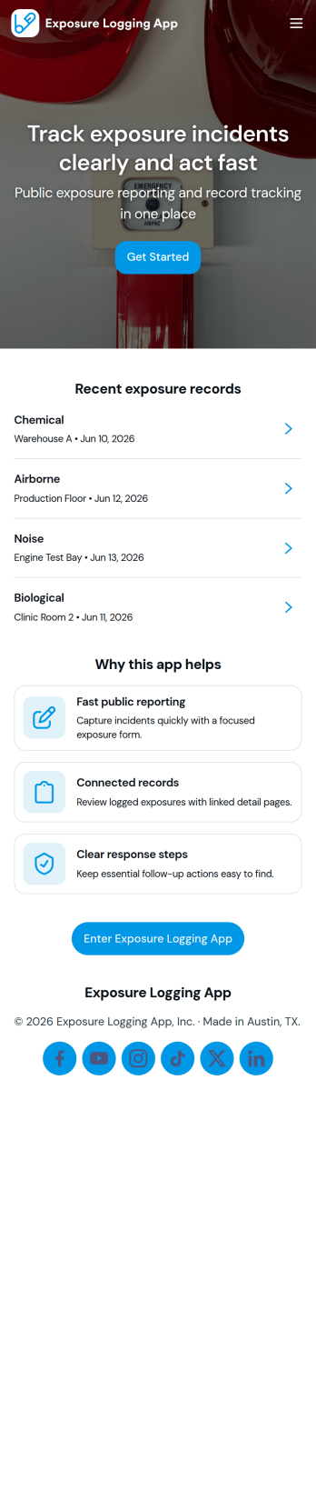 Exposure Logging App Template