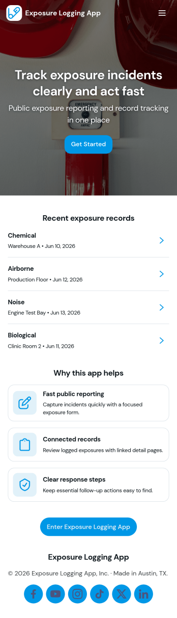 Exposure Logging App Template