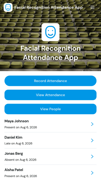 Facial Recognition Attendance App Template