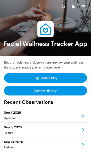 Facial Wellness Tracker App Template