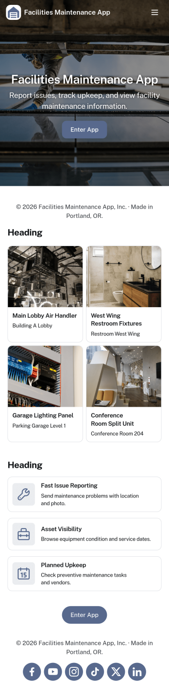 Facilities Maintenance App Template