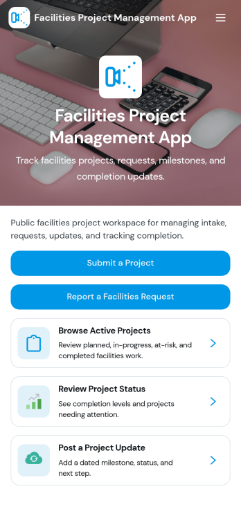Facilities Project Management App Template