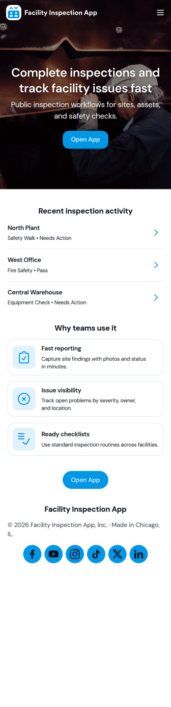 Facility Inspection App Template