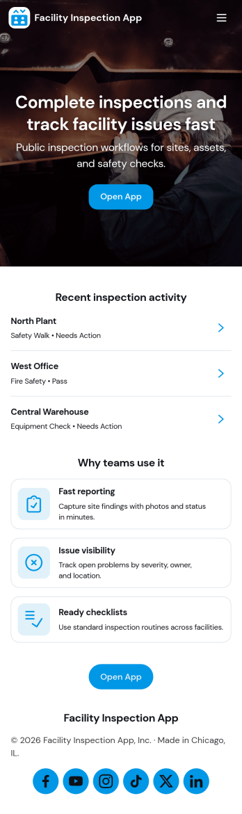 Facility Inspection App Template