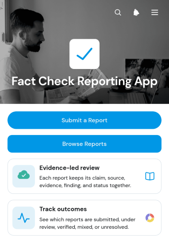 Fact Check Reporting App Template