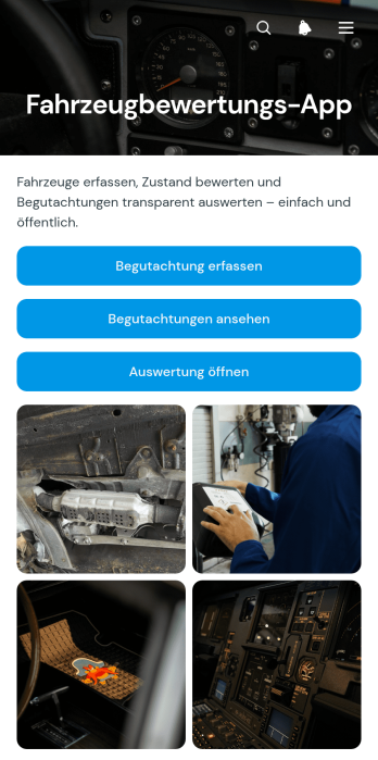 Fahrzeugbewertungs-App