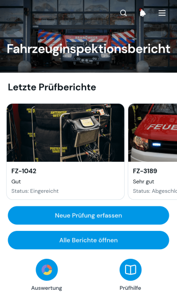 Fahrzeugprüfbericht-App