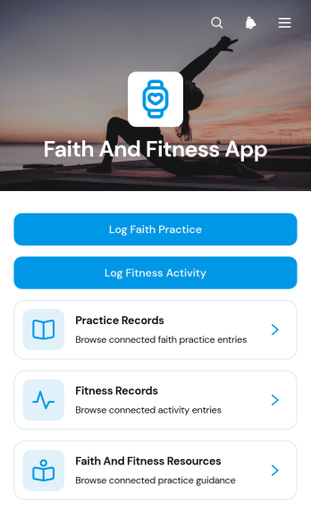 Faith and Fitness App Template