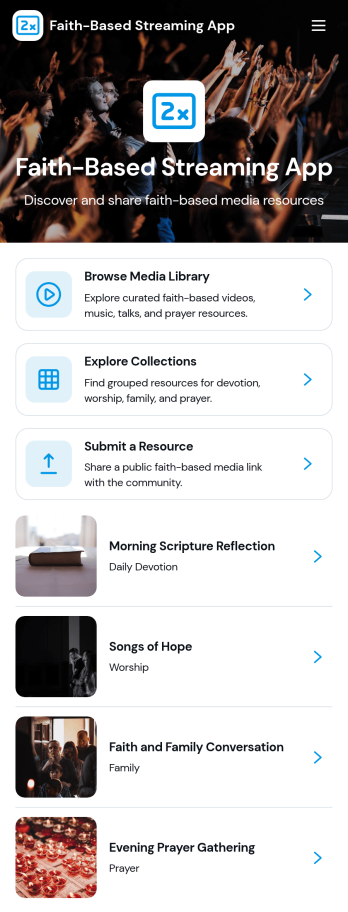 Faith-Based Streaming App Template