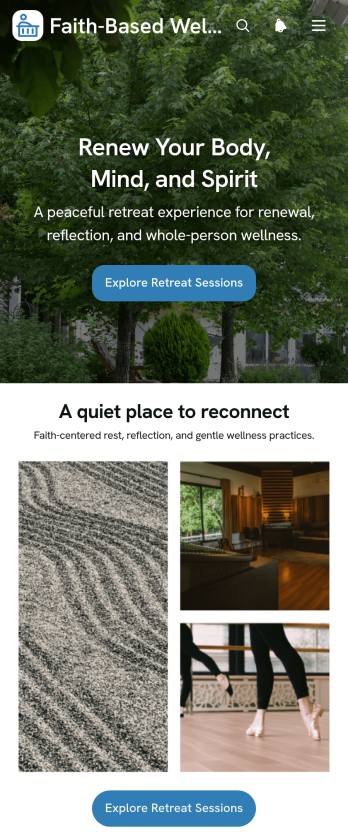 Faith-Based Wellness Retreat App Template