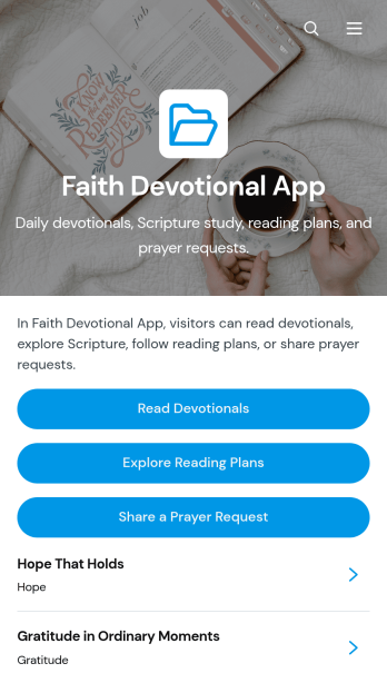 Faith Devotional App Template