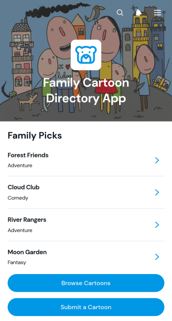 Family Cartoon Directory App Template