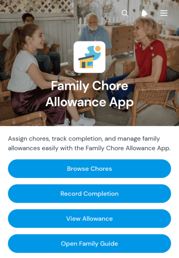 Family Chore Allowance App Template