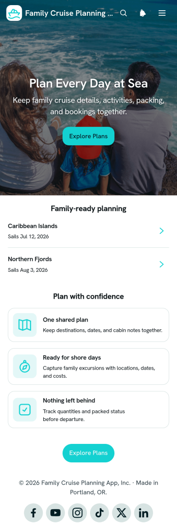 Family Cruise Planning App Template