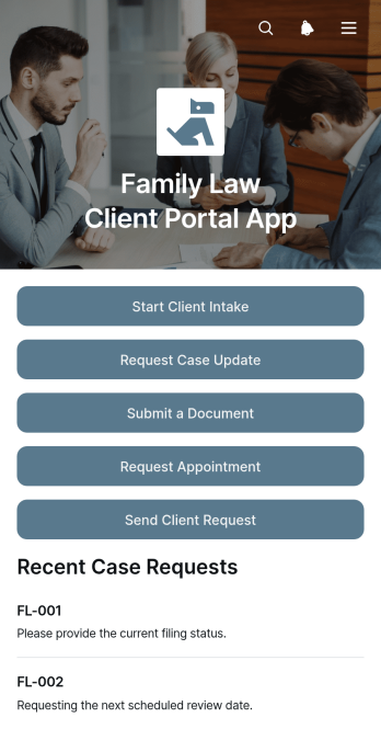 Family Law Client Portal App Template