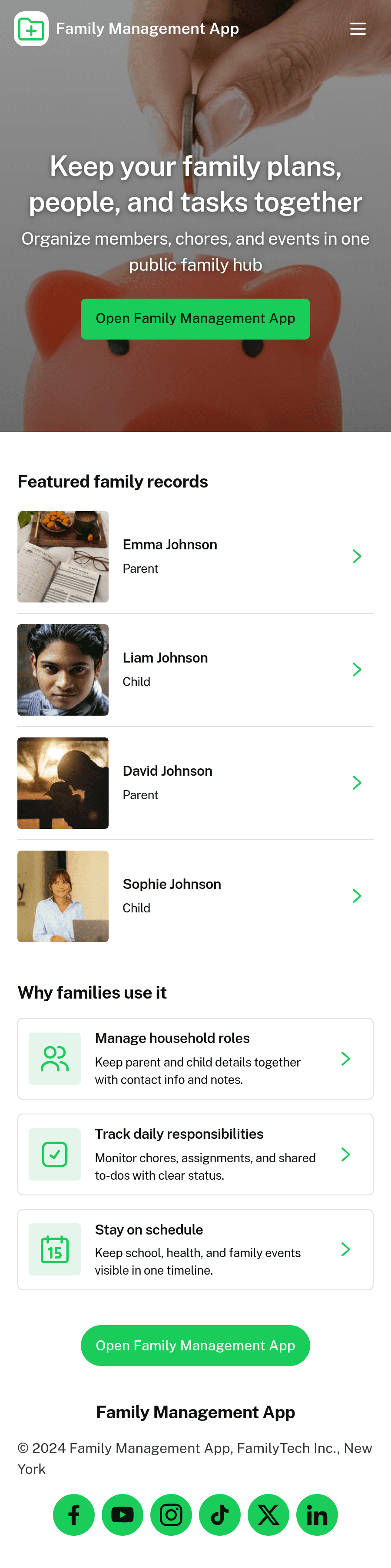 Family Management App Template | Jotform