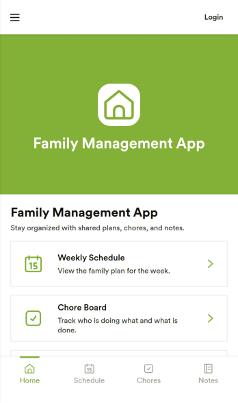 Family Management App Template