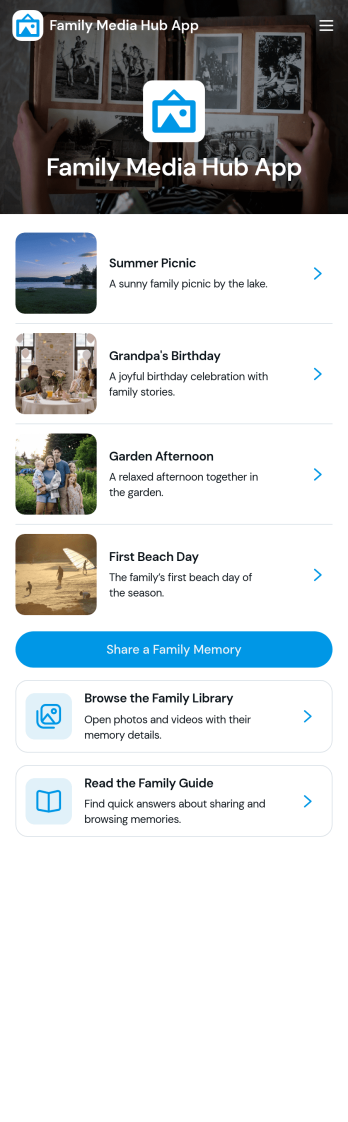 Family Media Hub App Template