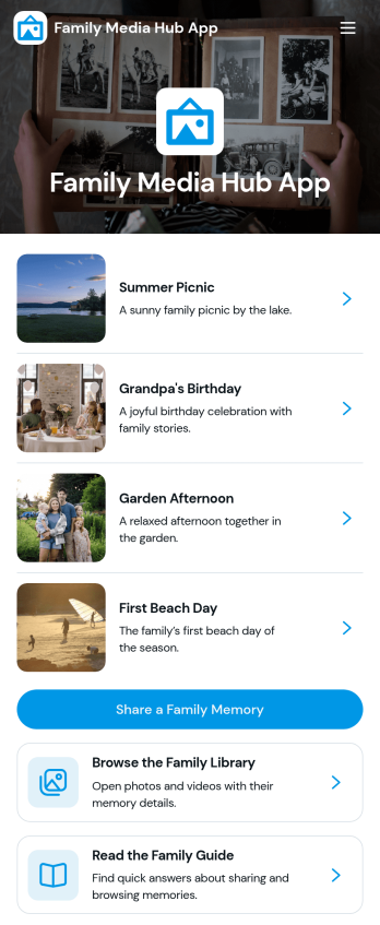 Family Media Hub App Template