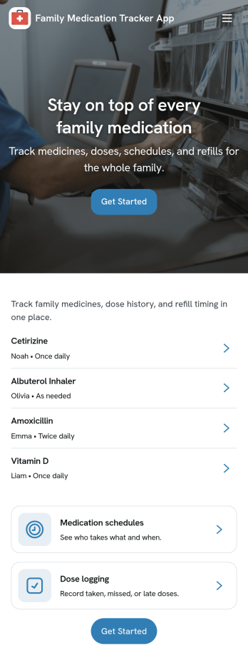 Family Medication Tracker App Template