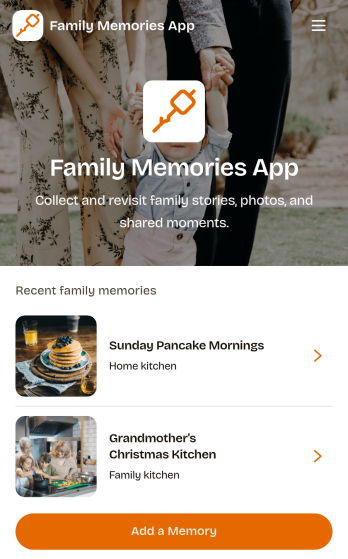 Family Memories App Template