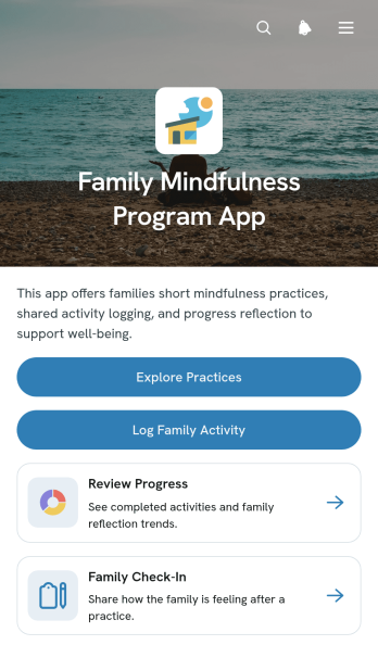Family Mindfulness Program App Template