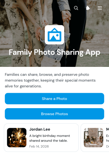Family Photo Sharing App Template